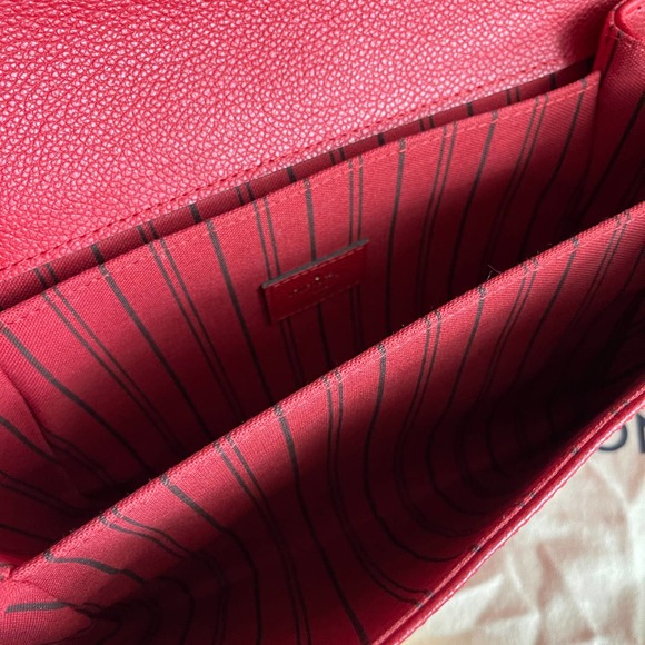 ❌SOLD❌Louis Vuitton Pochette Metis Empreinte Red Cerise Leather Bag DU0198 - Picture 13 of 15